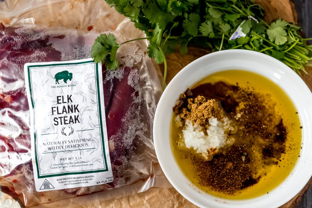 ingredients to make elk carne asada