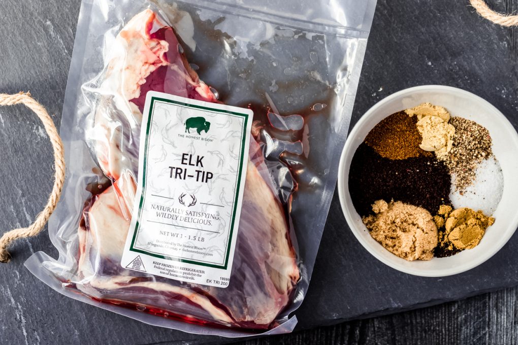 ingredients for coffee rubbed elk tri-tip