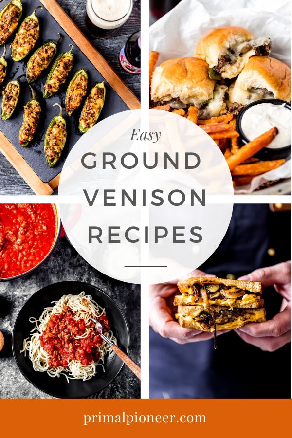 a picture collage of easy ground venison recipes
