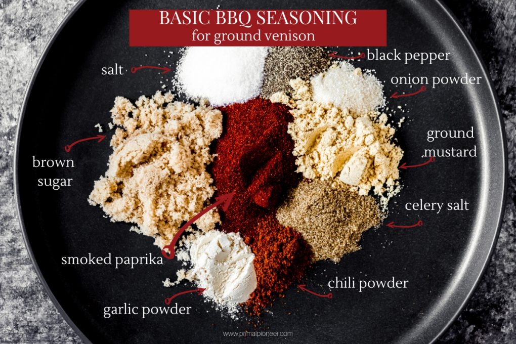 spices for a basic BBQ seasoning for ground venison seasonings