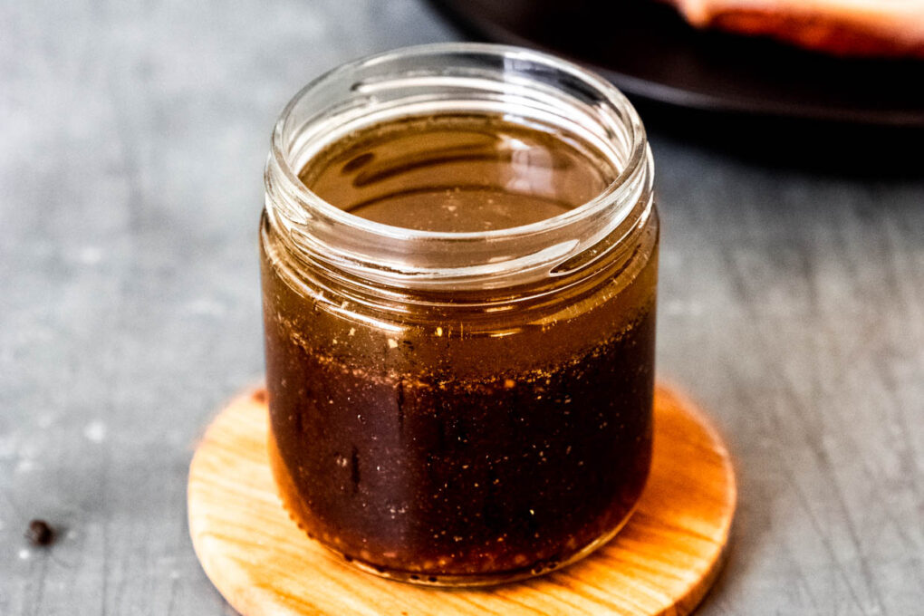 a jar of venison marinade