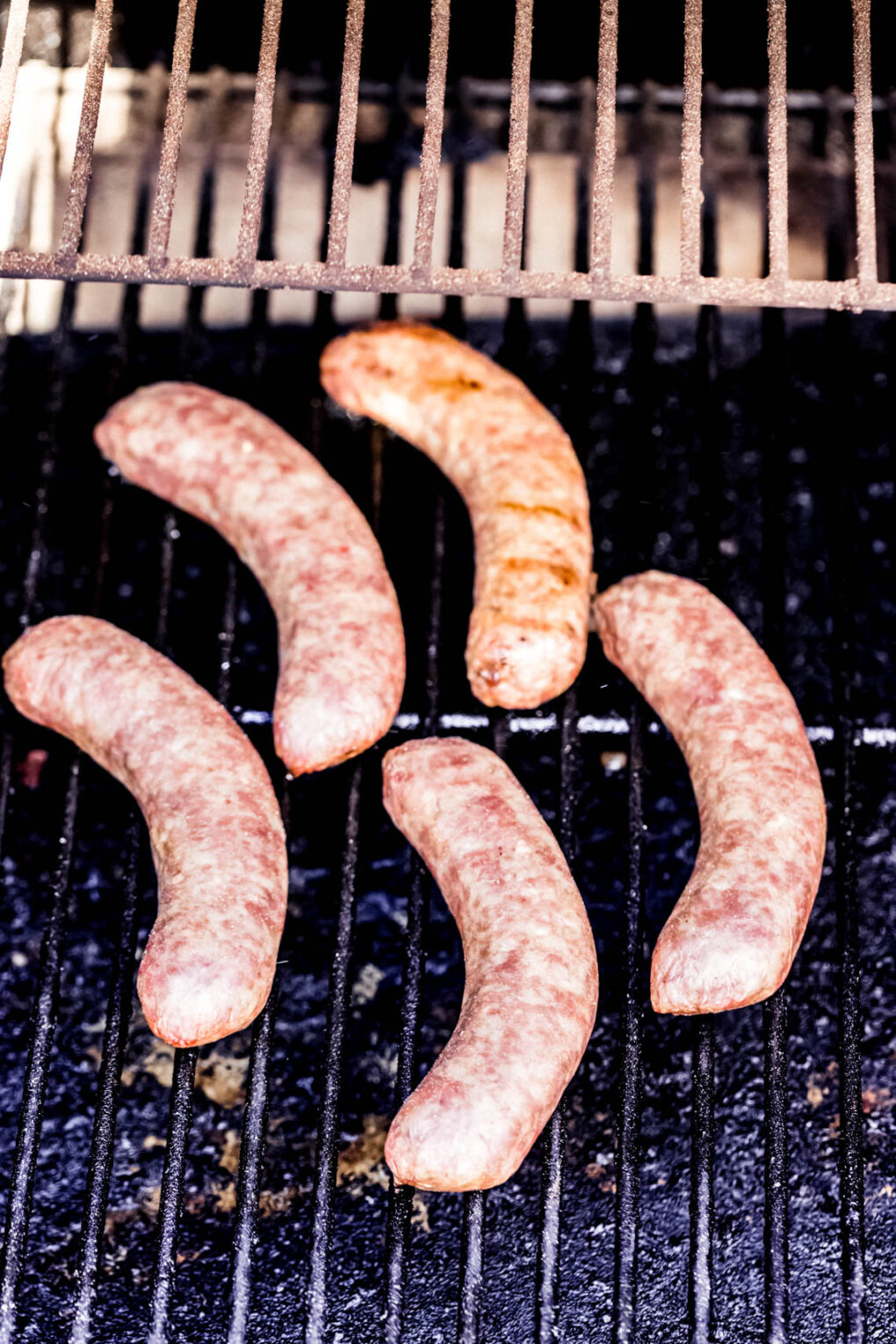 brats on a Traeger smoker grill